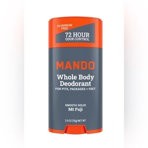 Mando Whole Body Men's Smooth Solid Deodorant, Mt Fuji Scent, 2.6oz, NEW